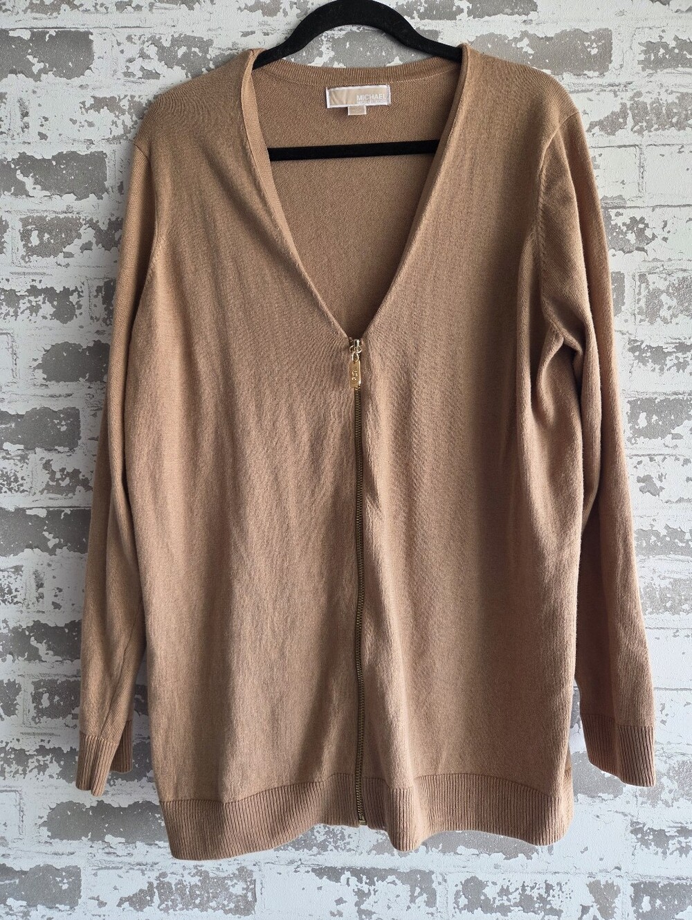 MICHAEL Michael Kors Camel Full Zip Cardigan - Women’s Size 1X